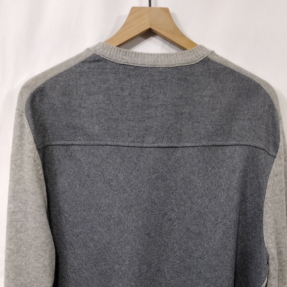 Banana Republic Merino Wool Two Tone Sweater Mens XL Gray Retro 90s Y2K Casual - Picture 6 of 8